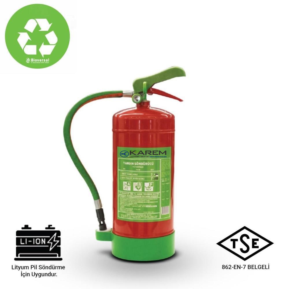 2 kg Bioversal Elektrikli Araçlar ve Lityum-Iyon Batarya (Pil, Akü) Yangın Söndürme Cihazı