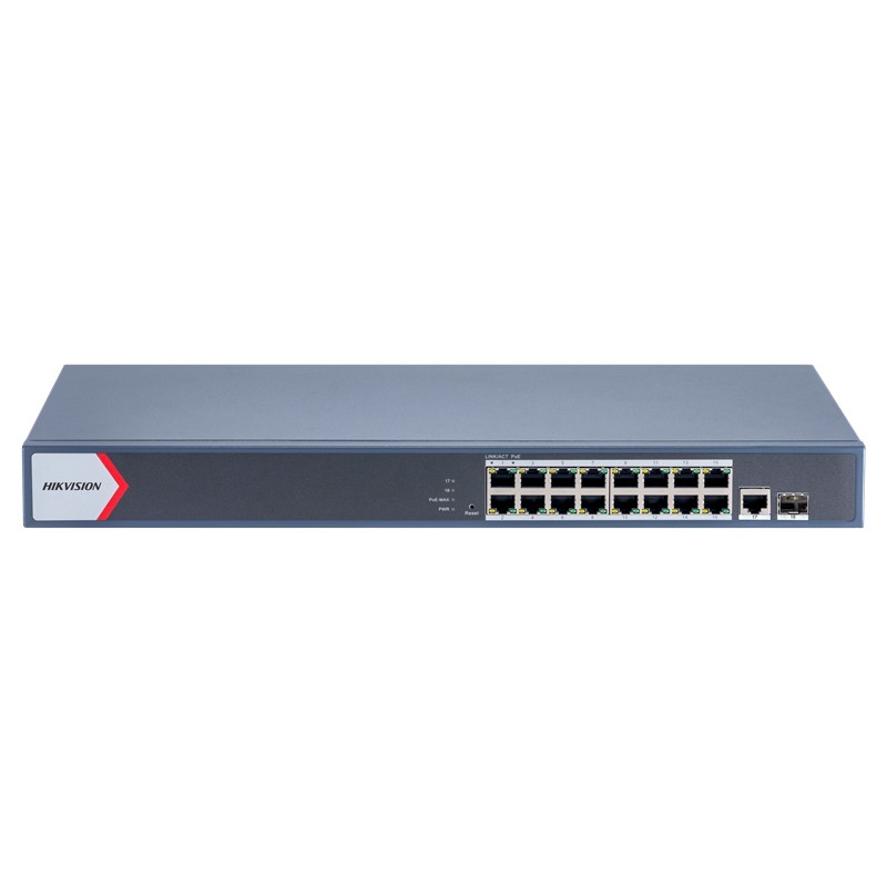 HIKVISION DS-3E1518P-EI 16 PORT GIGABIT + 1X1GB RJ45/SFP UPLINK 230W 300 METRE POE MESAFE YÖNETİLEBİLİR RACKMOUNT SWITCH