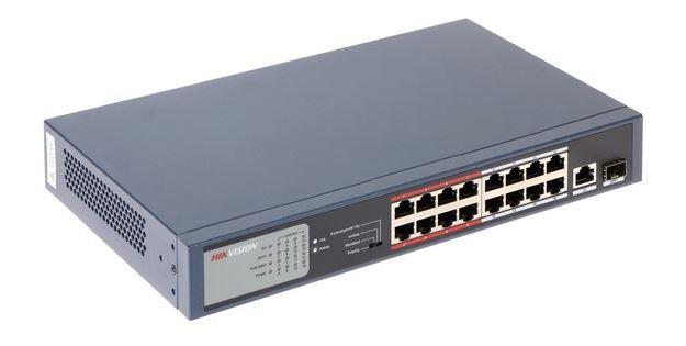 HIKVISION DS-3E0318P-E/M 16 PORT 10/100 + 1XRJ45/SFP UPLINK 135W 300 METRE POE MESAFE SWITCH