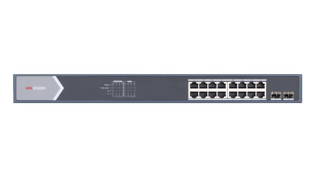 HIKVISION DS-3E0518P-E/M 16 PORT GIGABIT+2X1GB SFP UPLINK L2 125W POE RACKMOUNT SWITCH